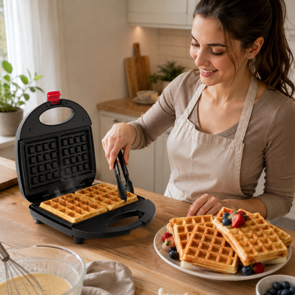 Гофретник с незалепващо покритие „CrispyWaffle“ 750W