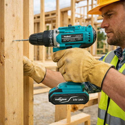 Акумулаторен винтоверт 24V с 2 батерии 3000 mAh, куфар и LED осветление