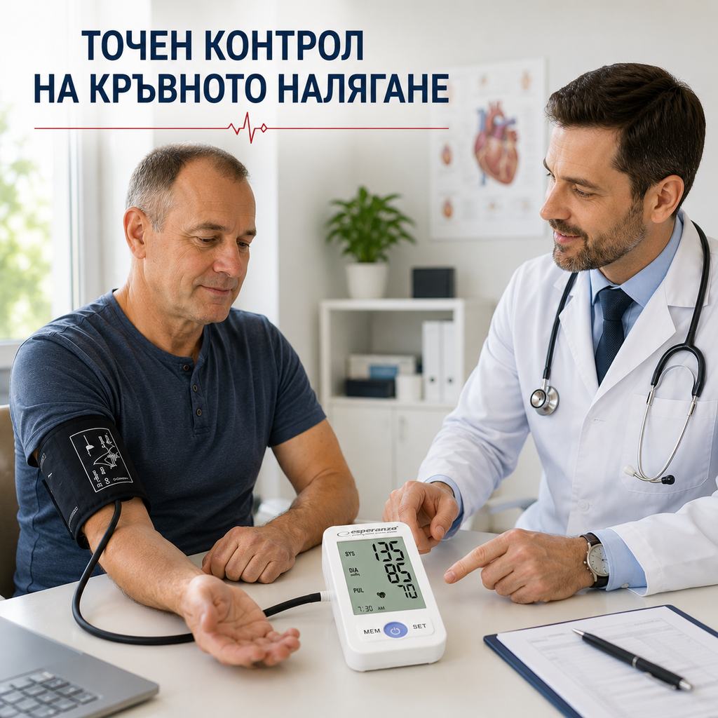 Електронен апарат за кръвно налягане за ръка с памет за 90 измервания
