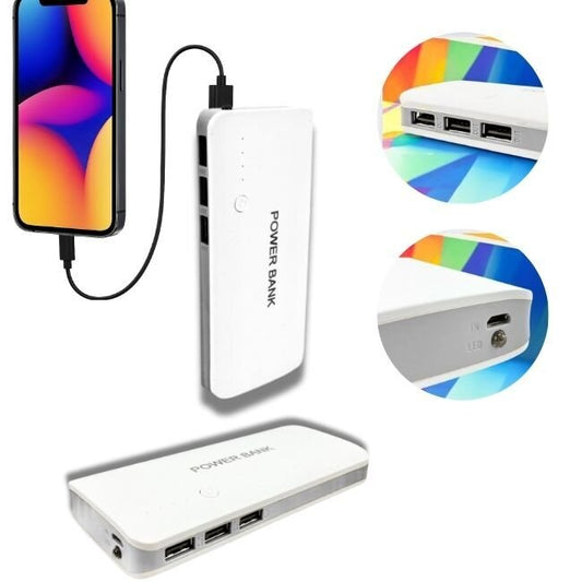 Мощна преносима батерия „Powerbank+“ 10000mAh - с 3 USB порта и фенерче