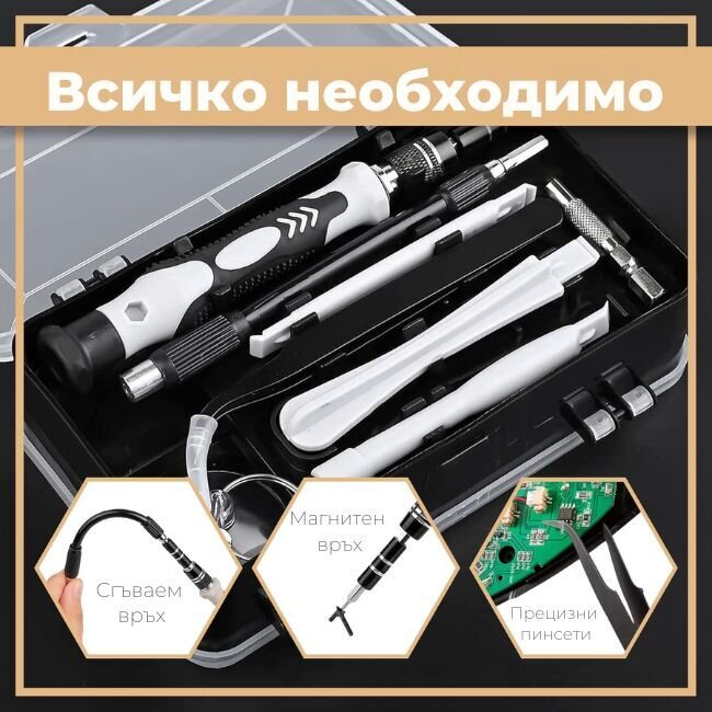 Комплект прецизни отвертки с 115 елемента „FixMaster“ – за ремонт на техника