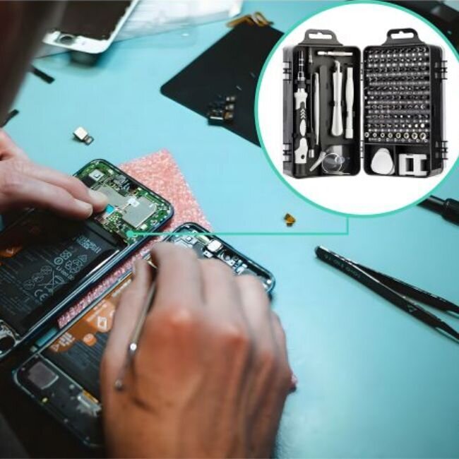 Комплект прецизни отвертки с 115 елемента „FixMaster“ – за ремонт на техника
