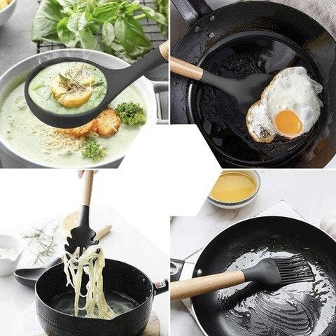 Професионален комплект „ChefMaster“ - 11 силиконови кухненски прибора с поставка