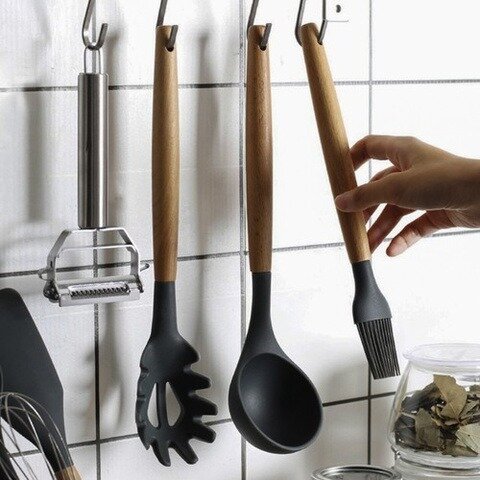 Професионален комплект „ChefMaster“ - 11 силиконови кухненски прибора с поставка