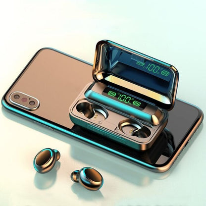Безжични слушалки „PowerSound 10“ + Power Bank 2000 mAh - заряден кейс за слушалките и телефона ти