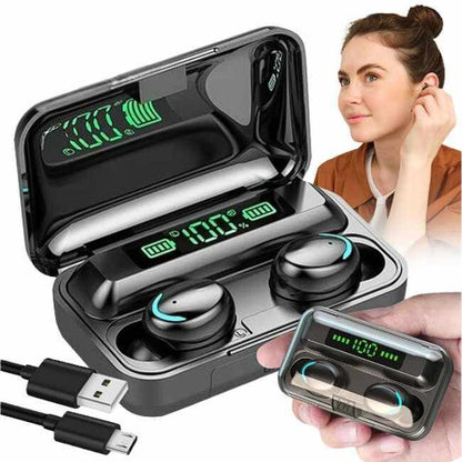 Безжични слушалки „PowerSound 10“ + Power Bank 2000 mAh - заряден кейс за слушалките и телефона ти