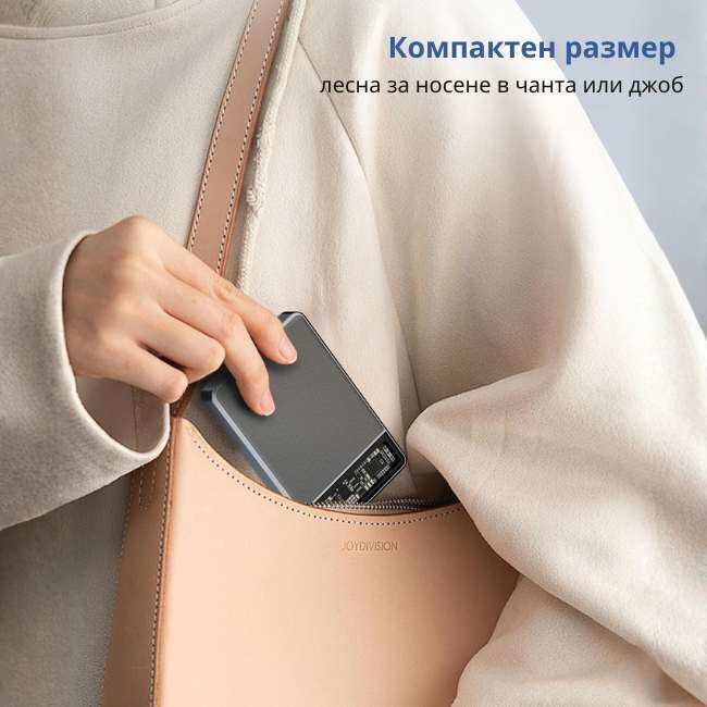 Преносима батерия с магнитно зареждане „PowerMag" 10 000 mAh