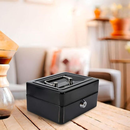Mетална кутия за съхранение на пари и бижута „SafeBox“ - с оргайзер за монети и ключ