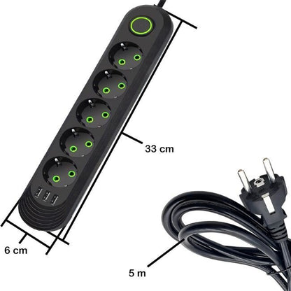 Разклонител с 5 гнезда и 3 USB порта „MaxPower“ 5м - удобство и функиционалност