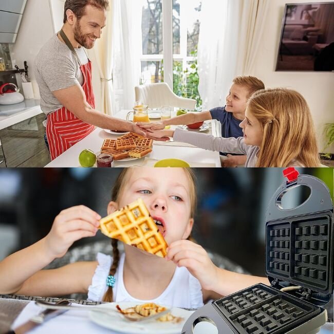 Гофретник с незалепващо покритие „CrispyWaffle“ 750W