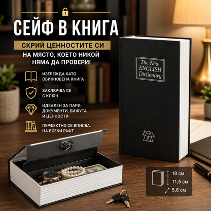 Сейф в книга "Тайното Съкровище" – Дискретност и Сигурност в Едно