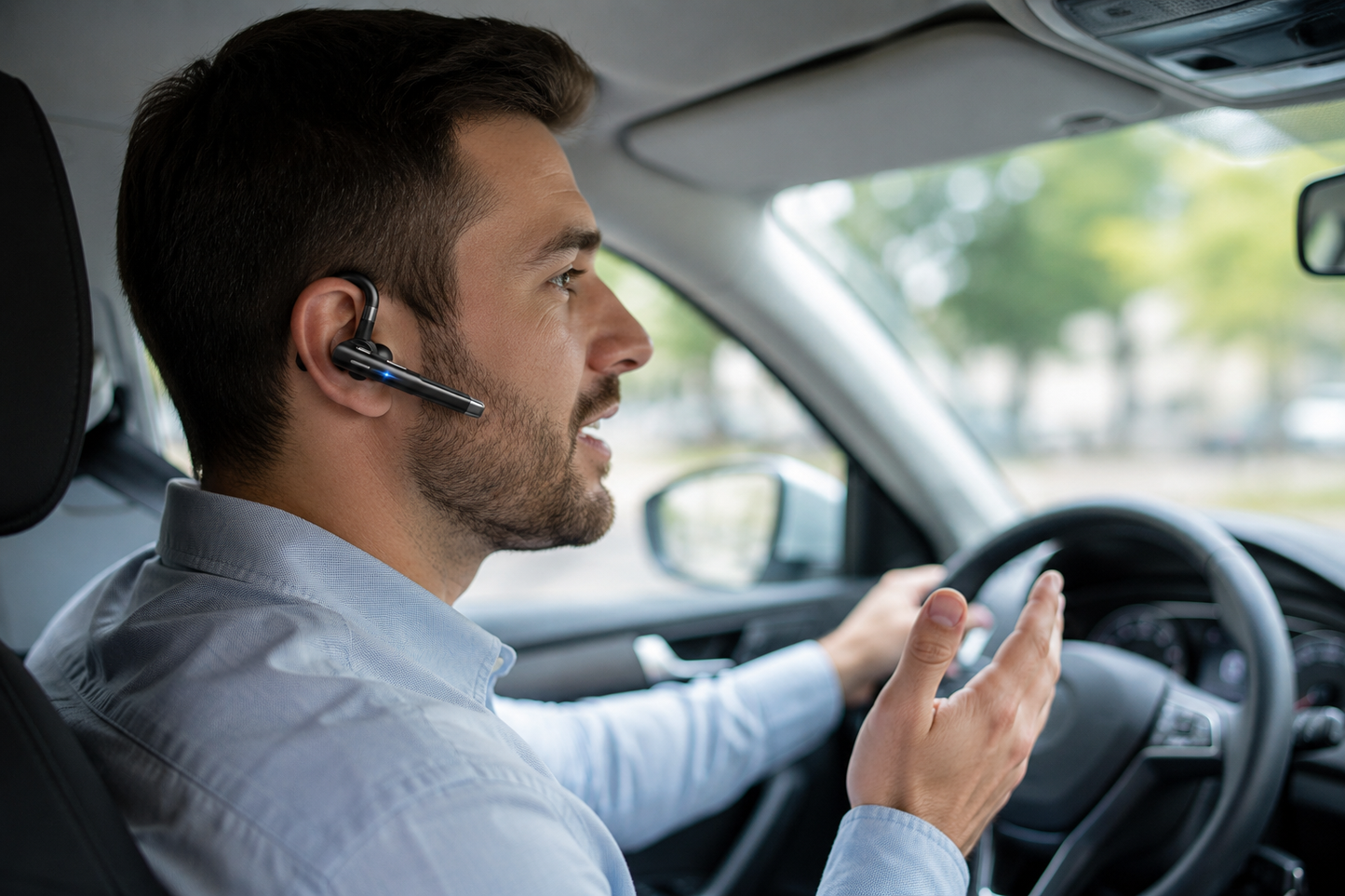 Безжично Bluetooth хендсфри + кейс за зареждане "FreeTalk" - подходящо за работа и шофиране