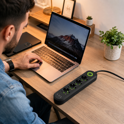 Разклонител с 5 гнезда и 3 USB порта „MaxPower“ 5м - удобство и функиционалност